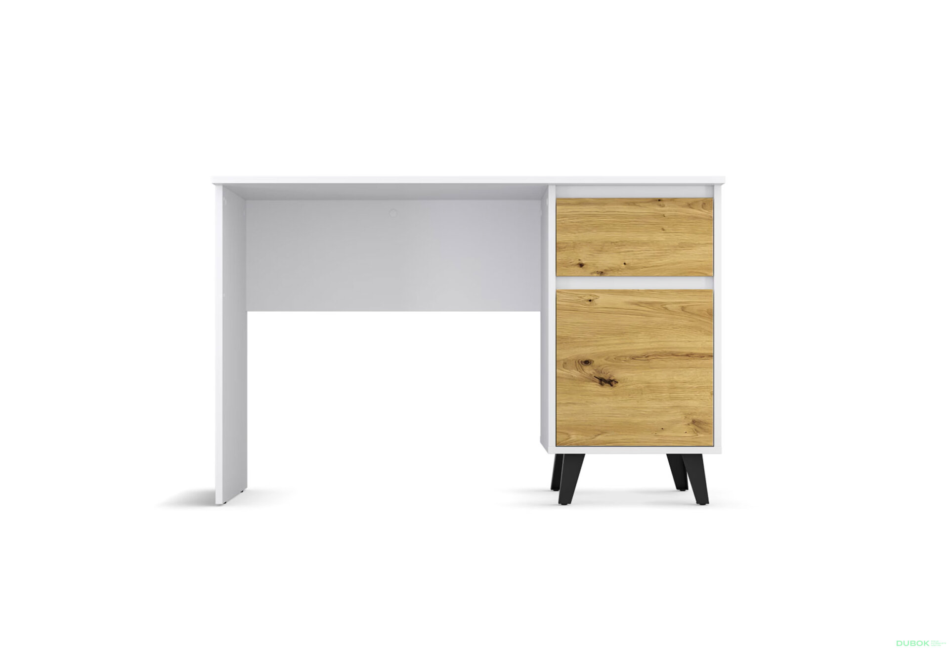Obrázek 3 - Psací stůl BORG 1d1s/120 bílý / dub artisan