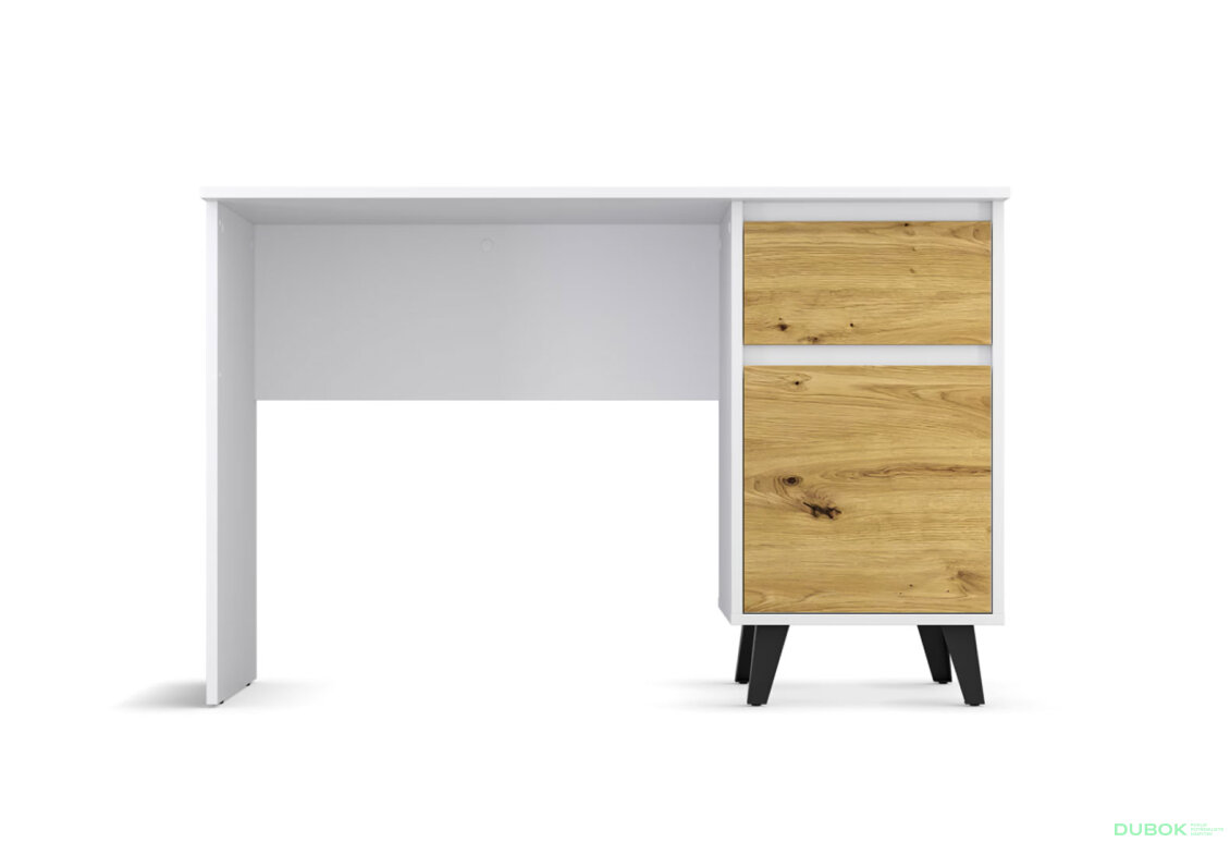 Obrázek 3 - Psací stůl BORG 1d1s/120 bílý / dub artisan