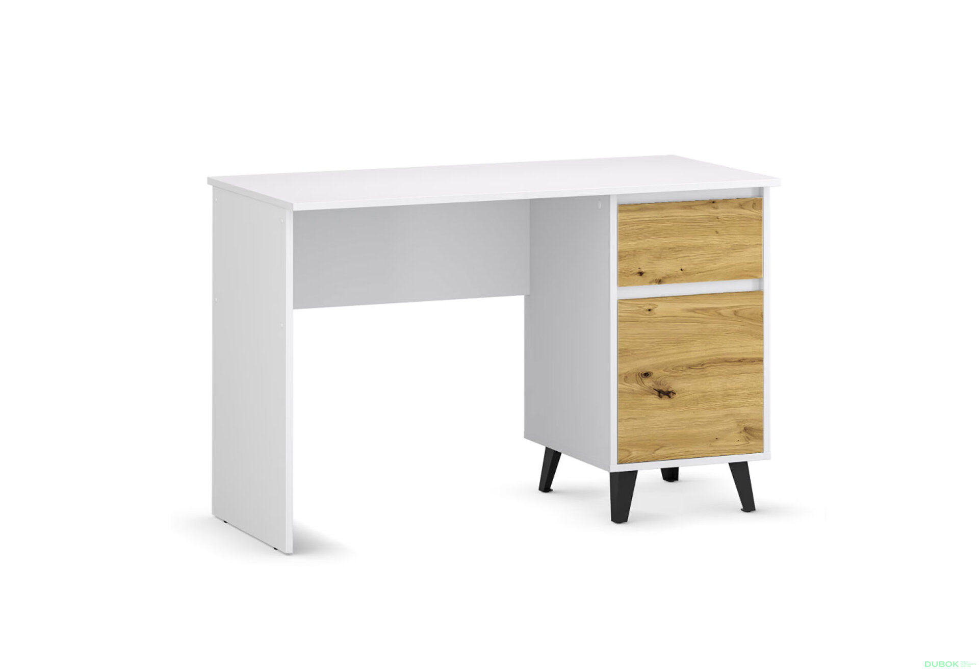 Obrázek 4 - Psací stůl BORG 1d1s/120 bílý / dub artisan