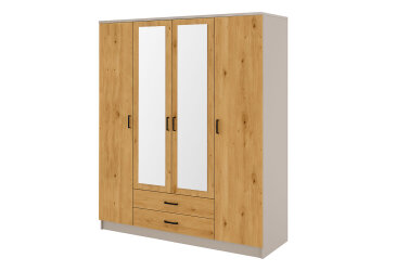 Skříň se zrcadlem 4d2s kašmír / dub artisan Kami