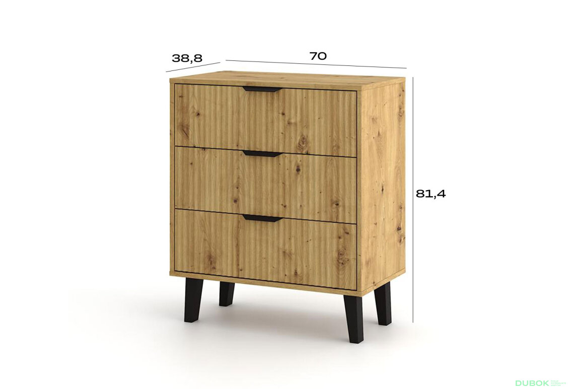 Obrázek 5 - Komoda Borg Duo 3Š dub artisan