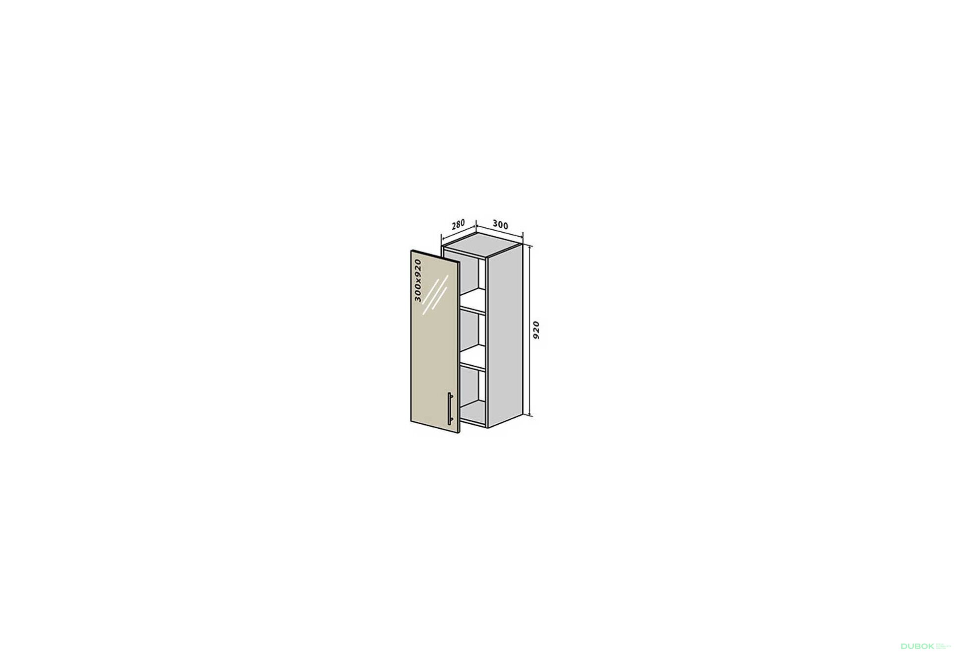 Obrázek 1 - V42 Skříňka 1D 30 Vitrina MoDa