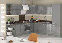 Obrázek 1 - Kuchyňská sestava 2.6x2.7 m Grey šedý platinový / šedý lesk