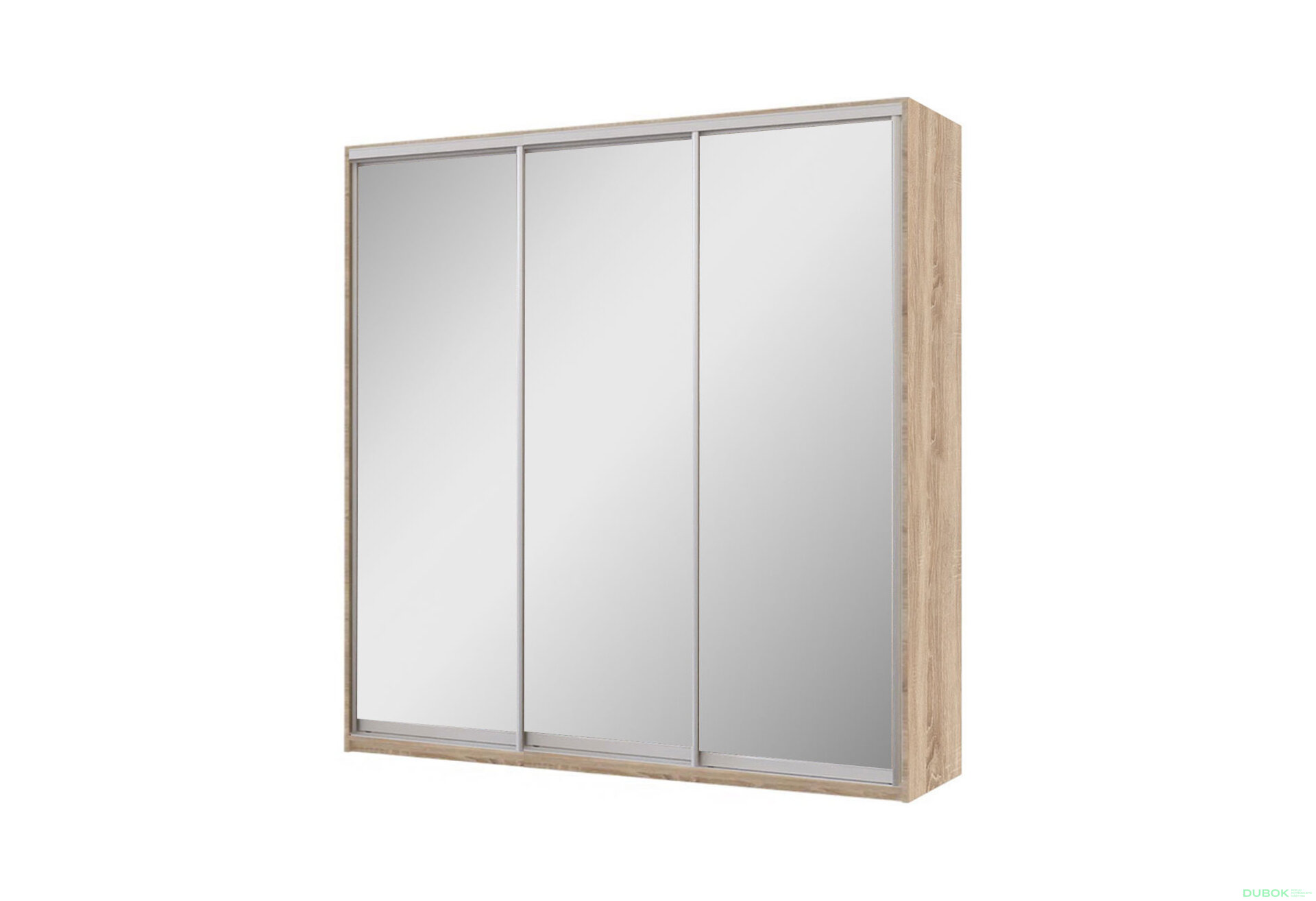 Obrázek 1 - Skříň 3D 2220x2400x600, 3 zrcadla, dub sonoma
