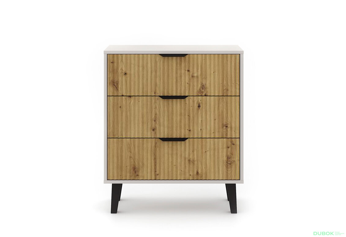 Obrázek 3 - Komoda Borg Duo 3Š kašmír / dub artisan