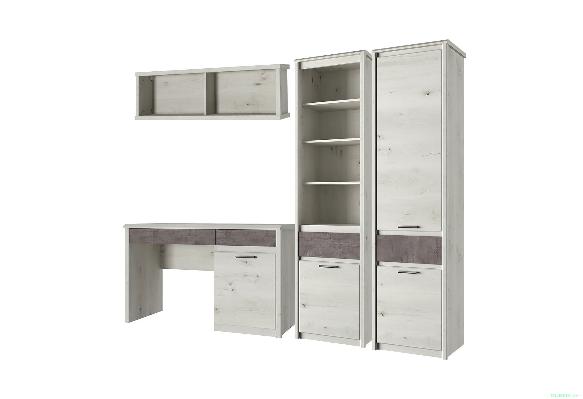 Obrázek 1 - Kancelářská sestava 2.3 m polární olše / onyx Nonell