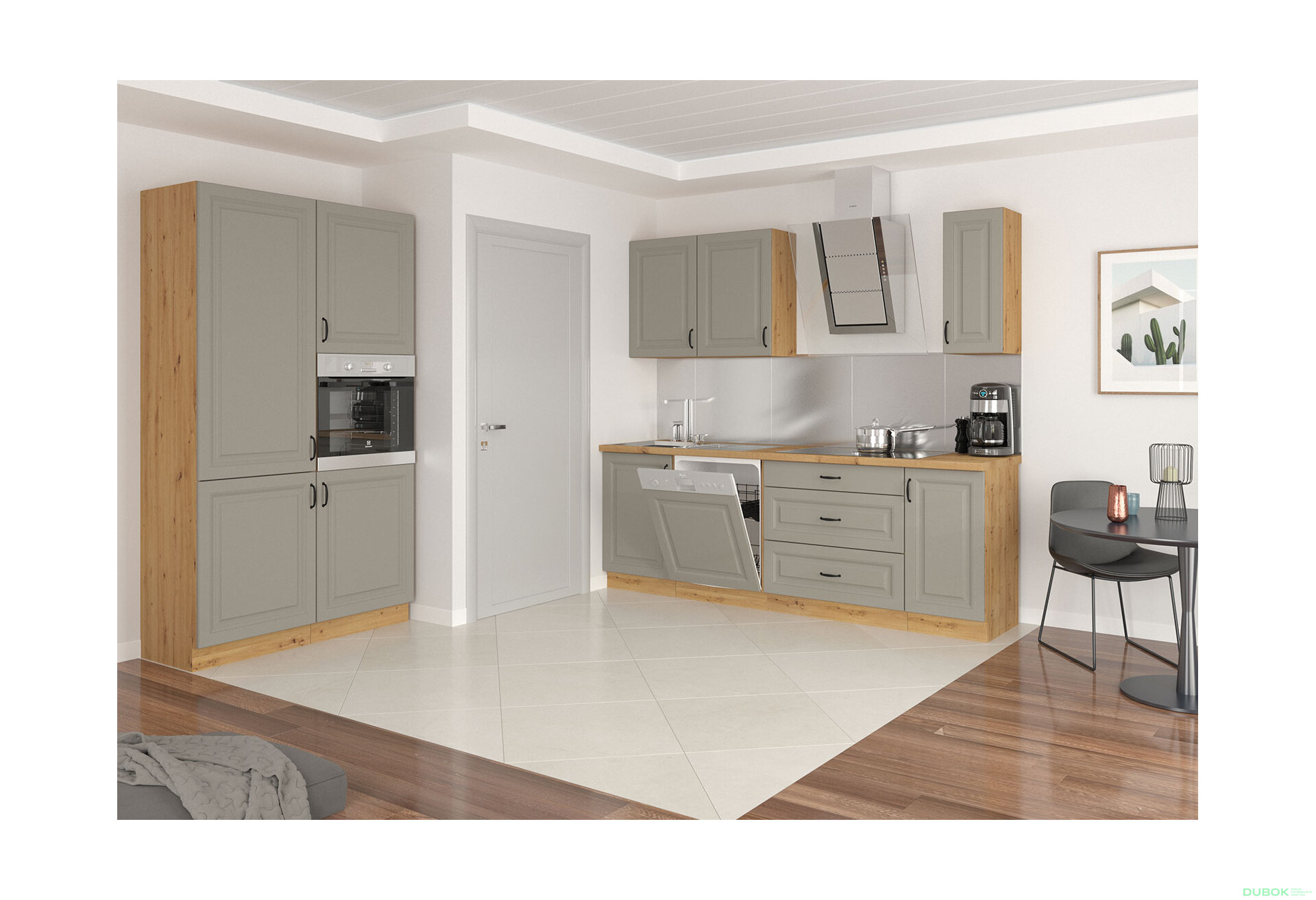 Obrázek 1 - Kuchyňská sestava 1.2x2.4 m Stilo dub artisan / clay grey