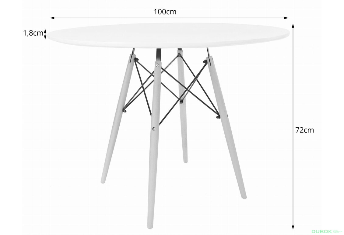Obrázek 4 - Stůl TODI Kulatý 100cm - bílý