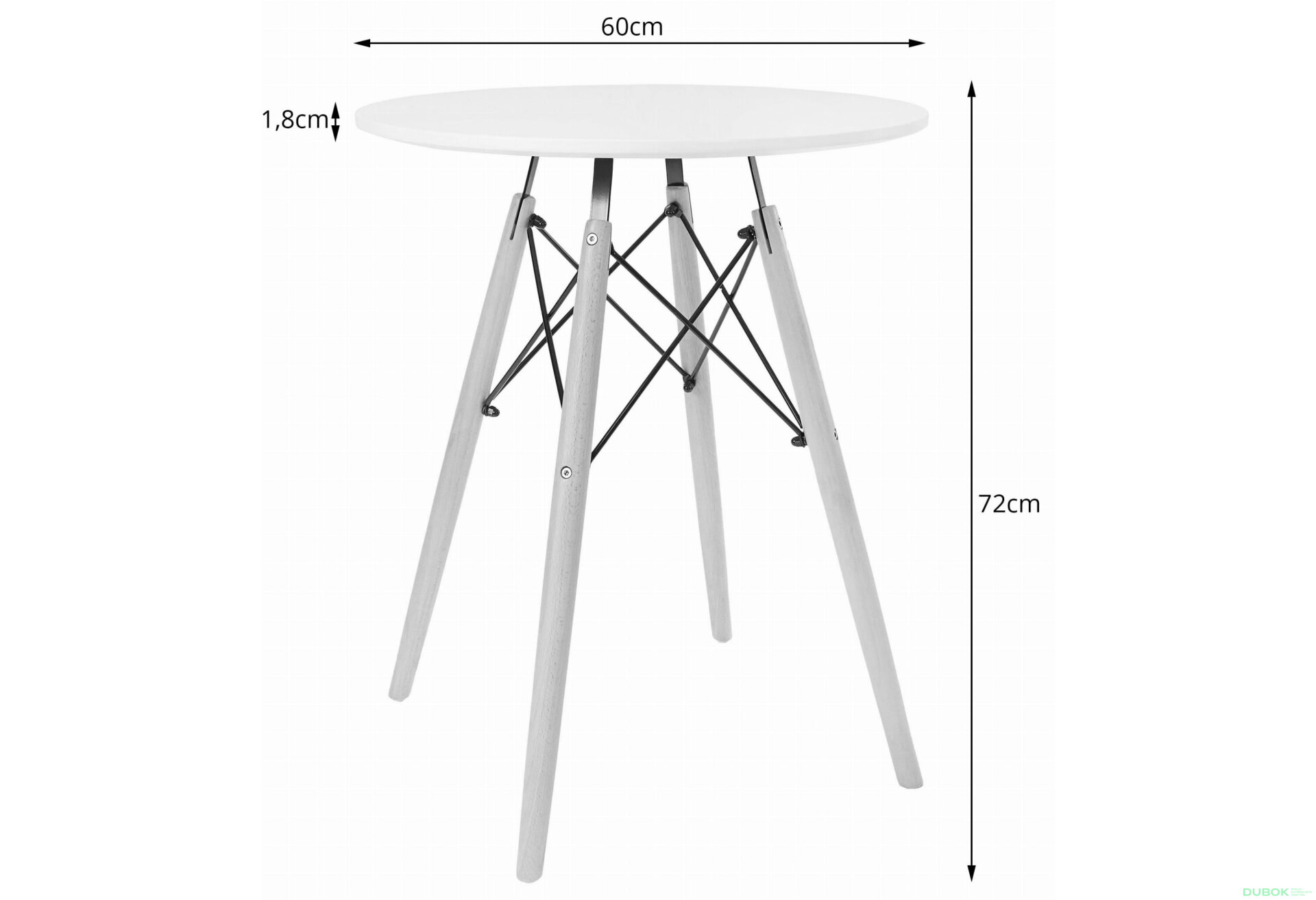 Obrázek 4 - Stůl TODI Kulatý 60cm - bílý