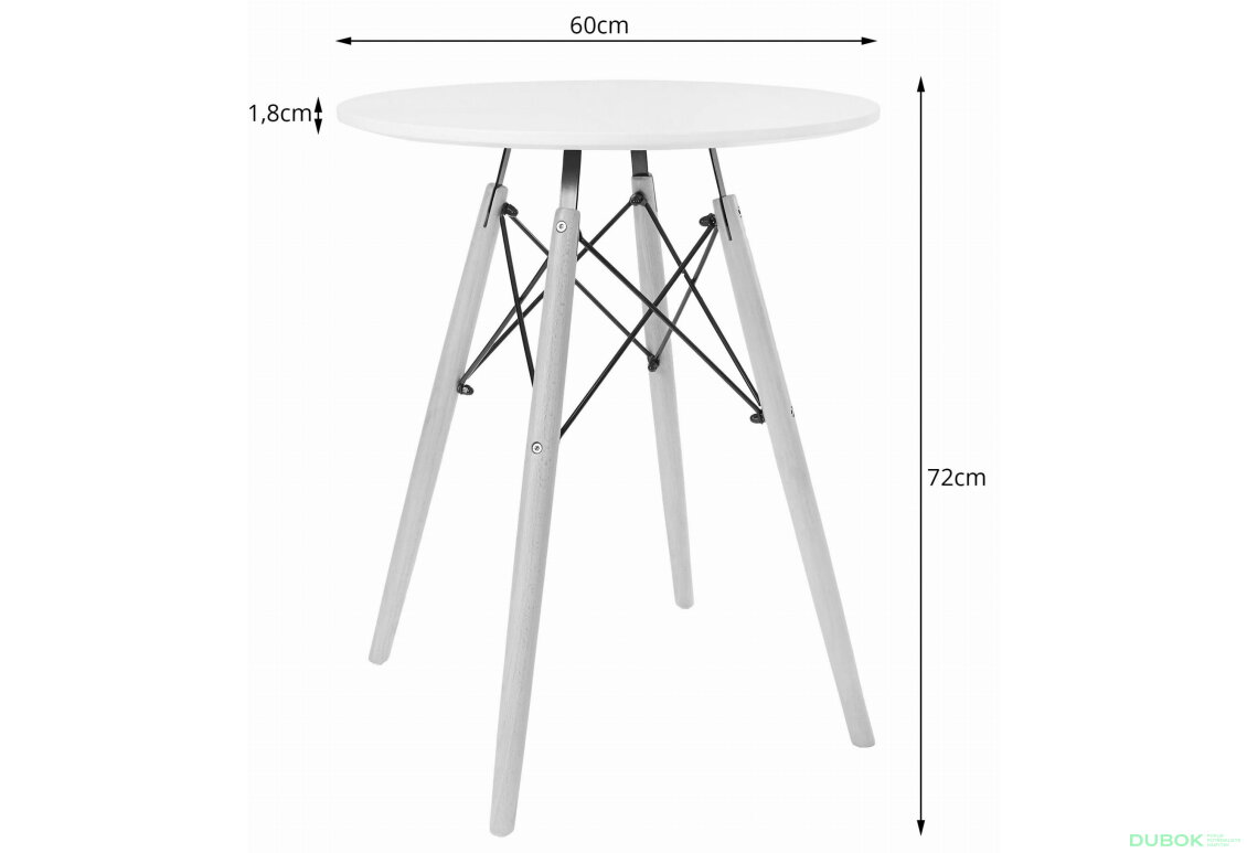 Obrázek 2 - Stůl TODI Kulatý 60cm - černý