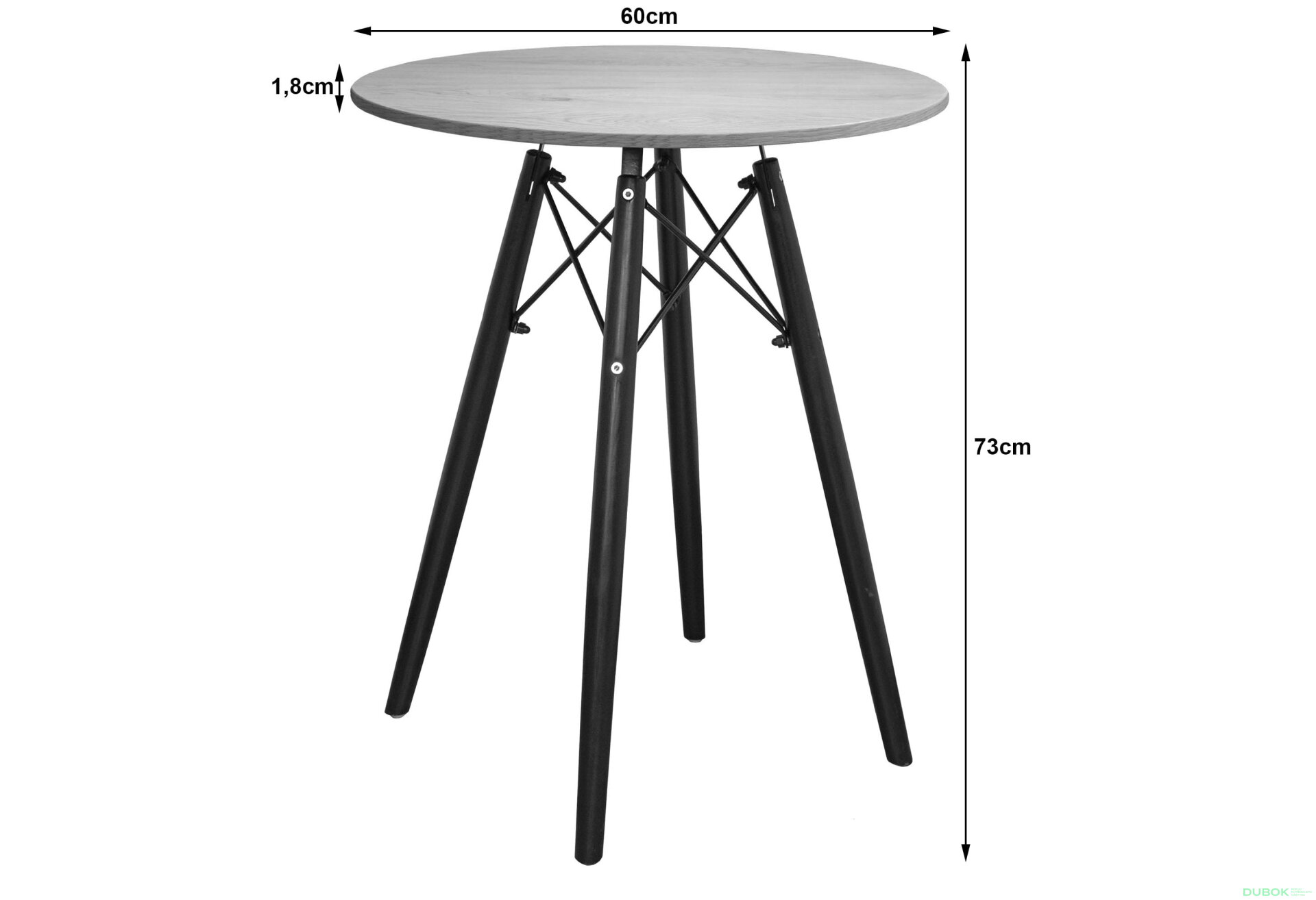 Obrázek 2 - Stůl TODI Kulatý 60cm - dub