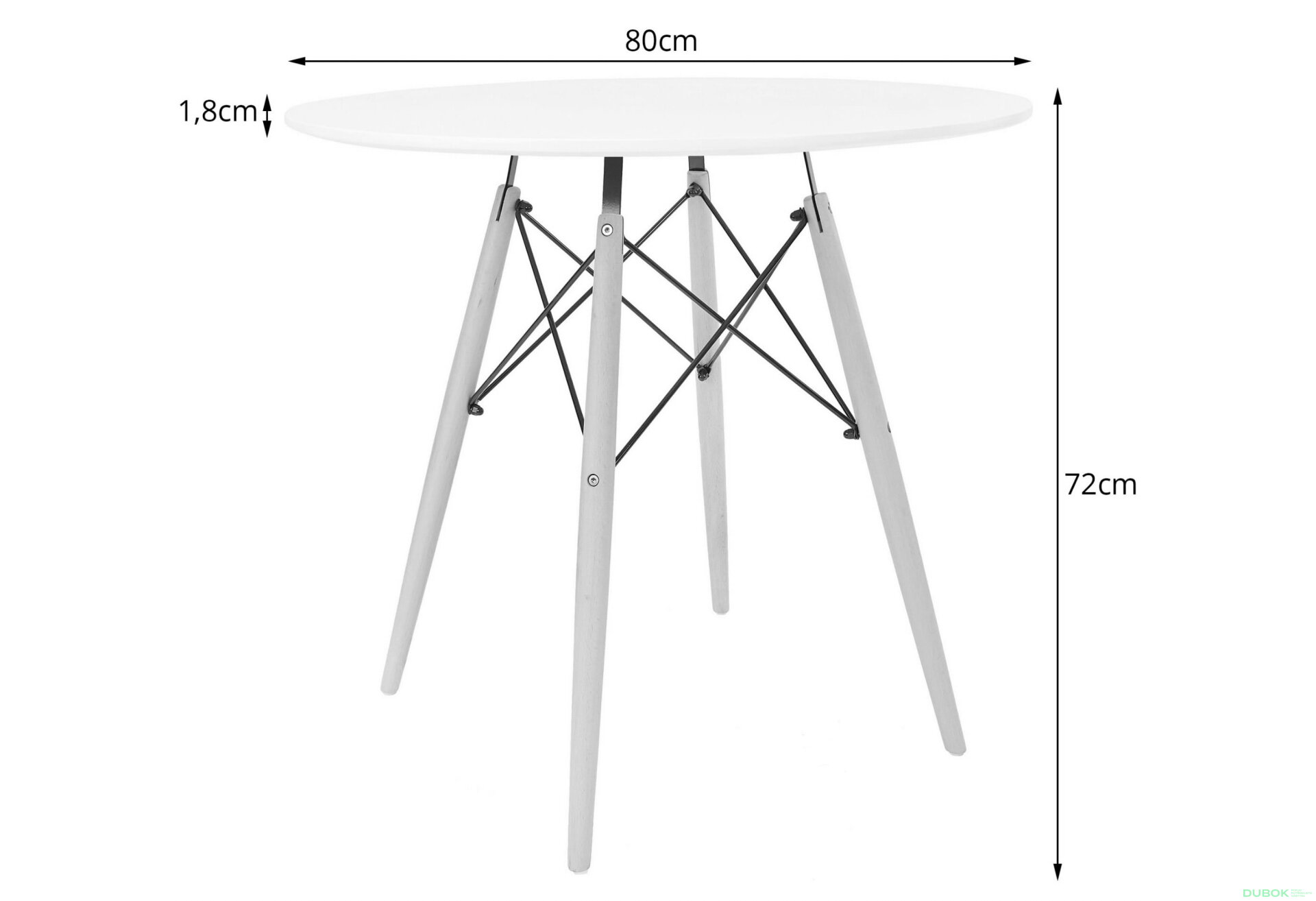 Obrázek 2 - Stůl TODI Kulatý 80cm - černý