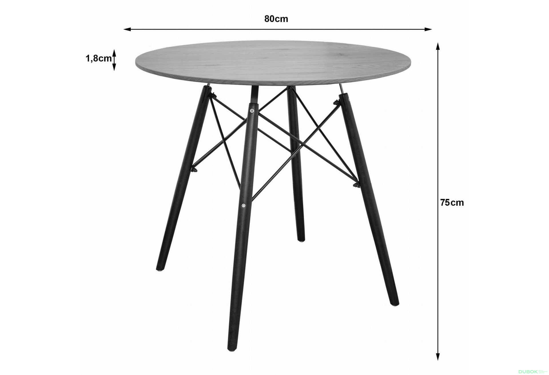 Obrázek 2 - Stůl TODI Kulatý 80cm - jasan