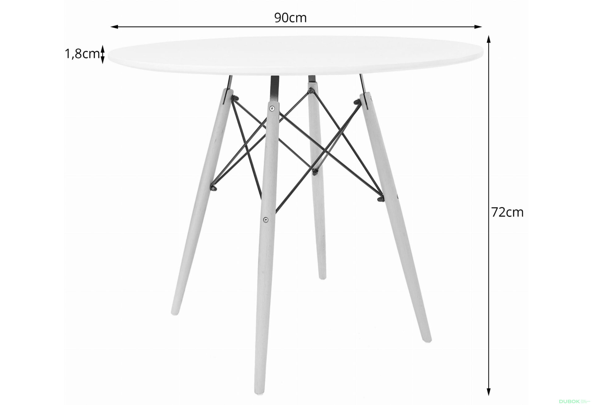 Obrázek 2 - Stůl TODI Kulatý 90cm - bílý
