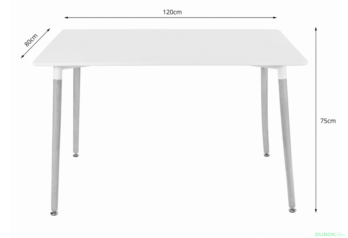 Obrázek 11 - Stůl ADRIA 120cm x 80cm - bílý