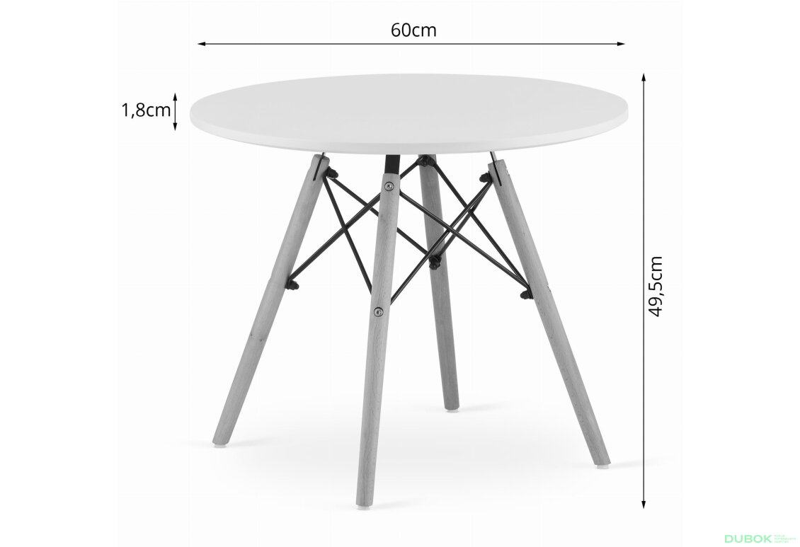 Obrázek 4 - Stůl MAKSI Kulatý 60cm - bílý