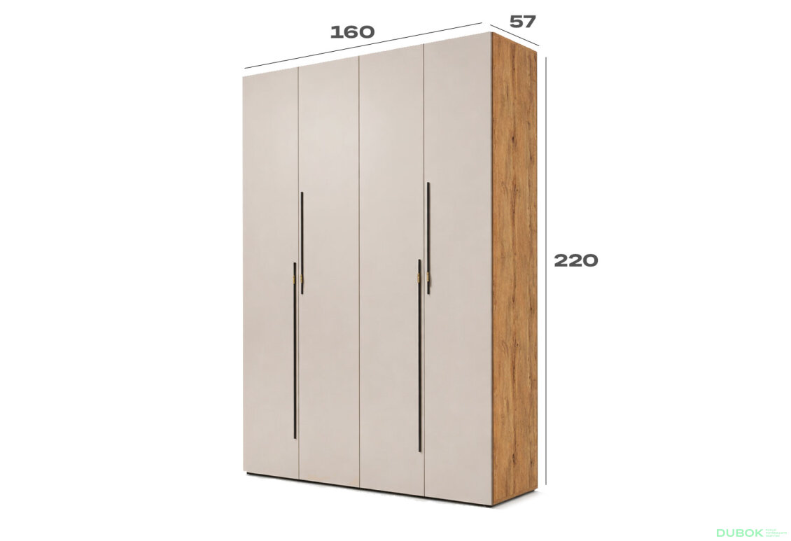 Obrázek 3 - Skříň 4D 160 cm dub appalačský / kašmír Space