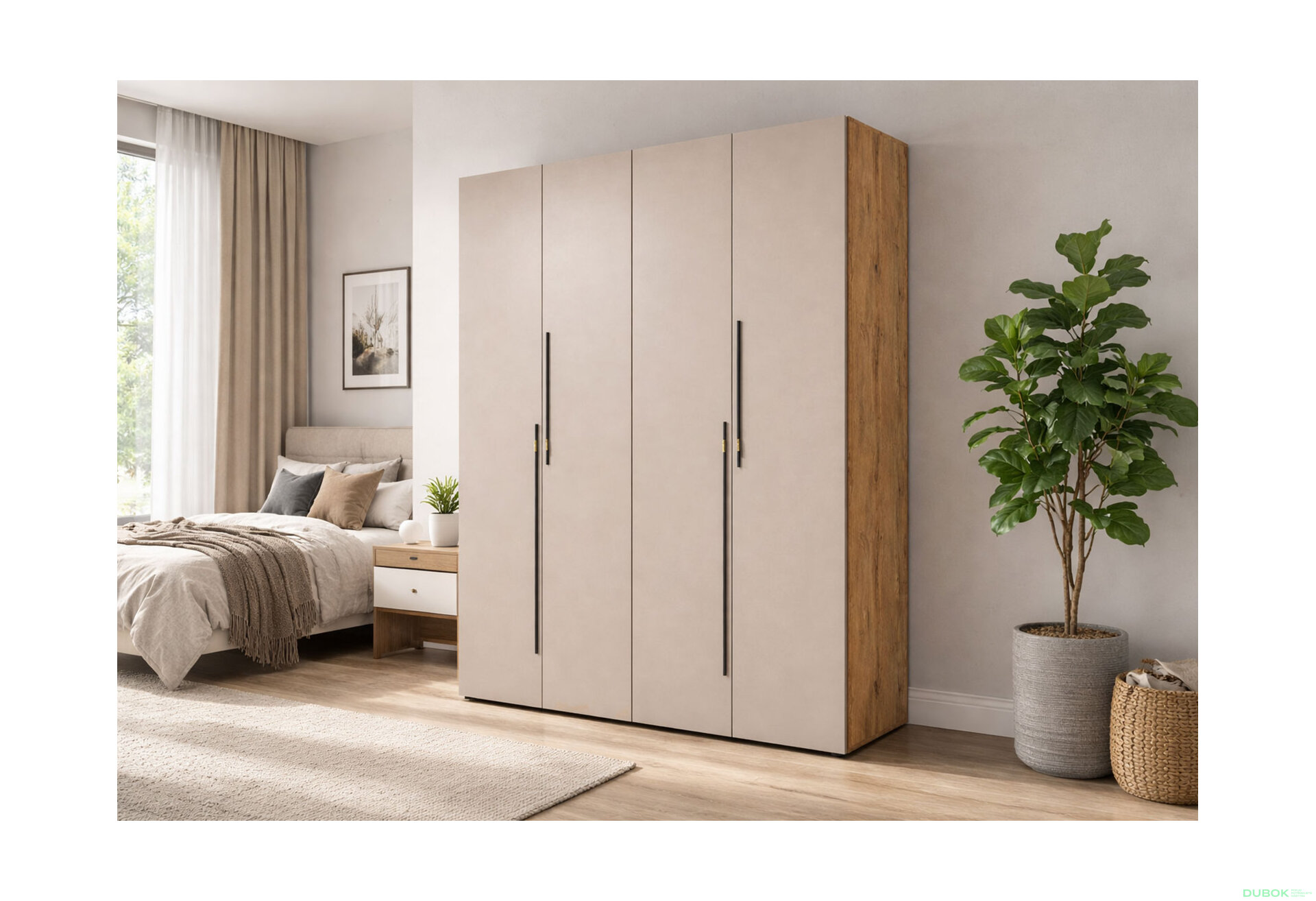 Obrázek 2 - Skříň 4D 160 cm dub appalačský / kašmír Space