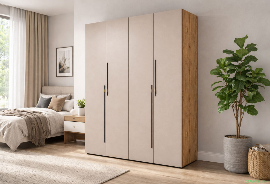 Obrázek 2 - Skříň 4D 160 cm dub appalačský / kašmír Space