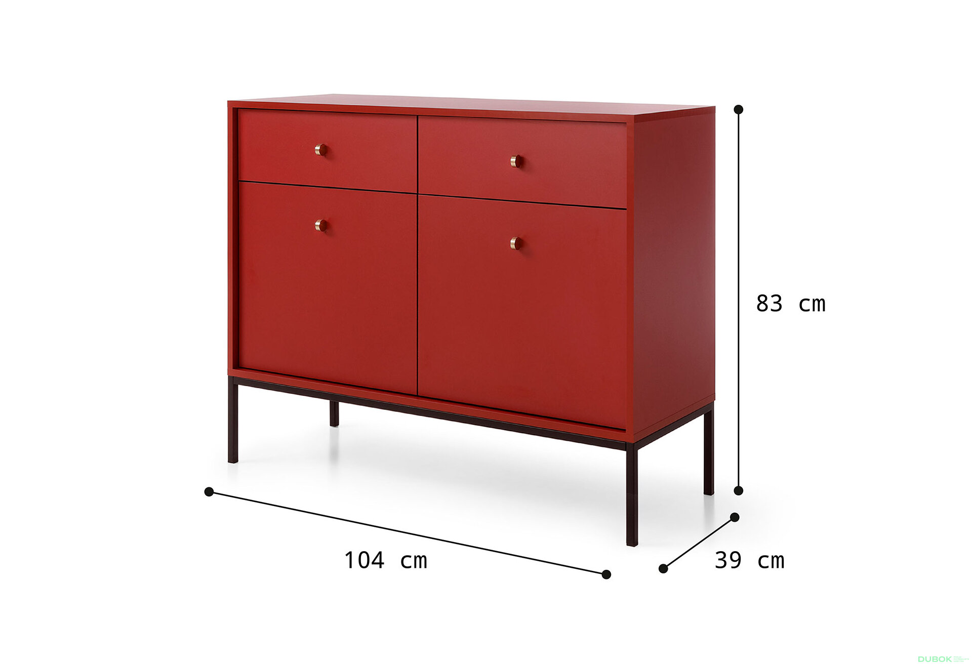 Obrázek 9 - Komoda MKSZ104 Mono bordo