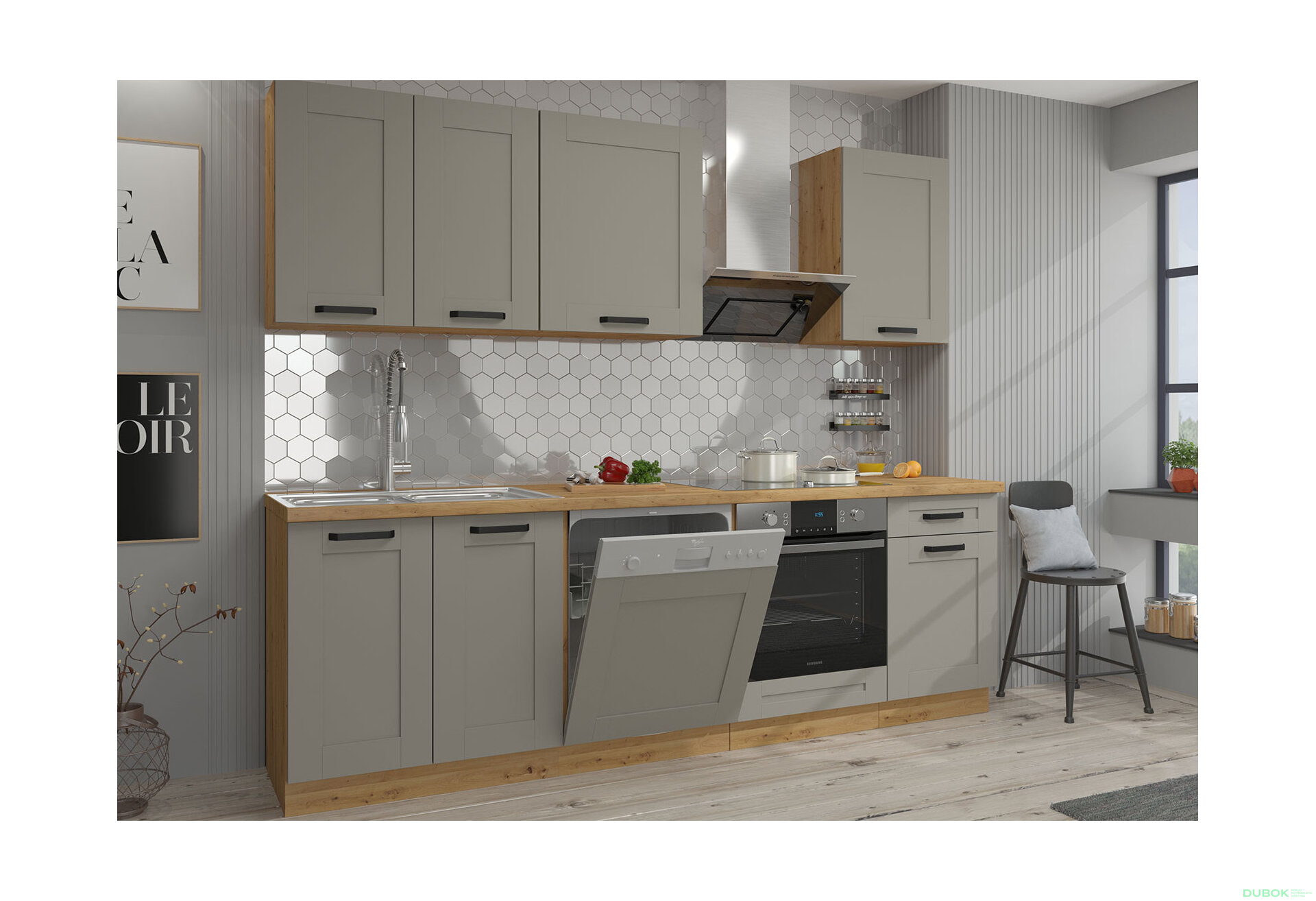 Obrázek 3 - Modulární kuchyně Luna artisan / clay grey