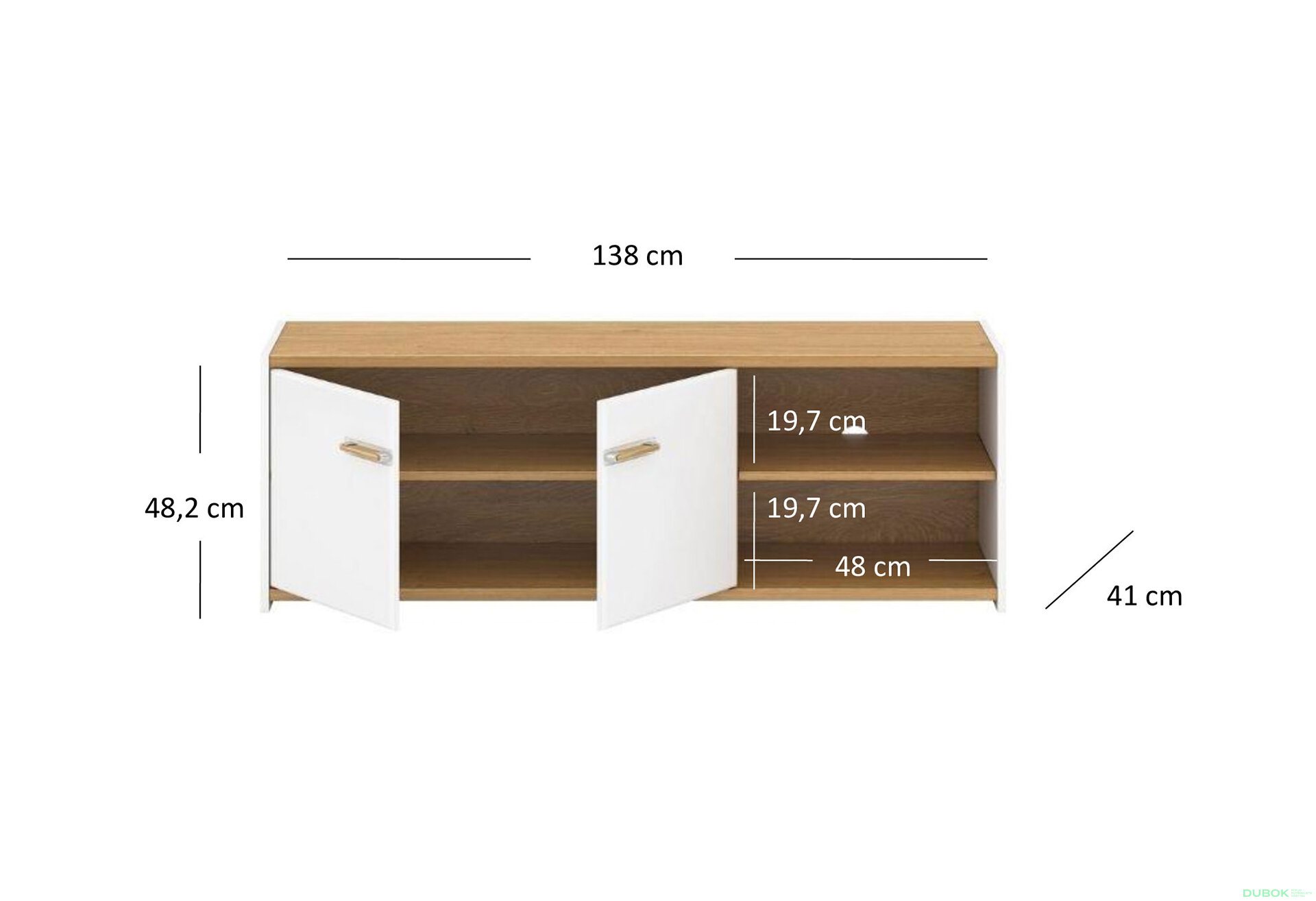Obrázek 3 - TV stolek 2d/140 bílý mat Adam