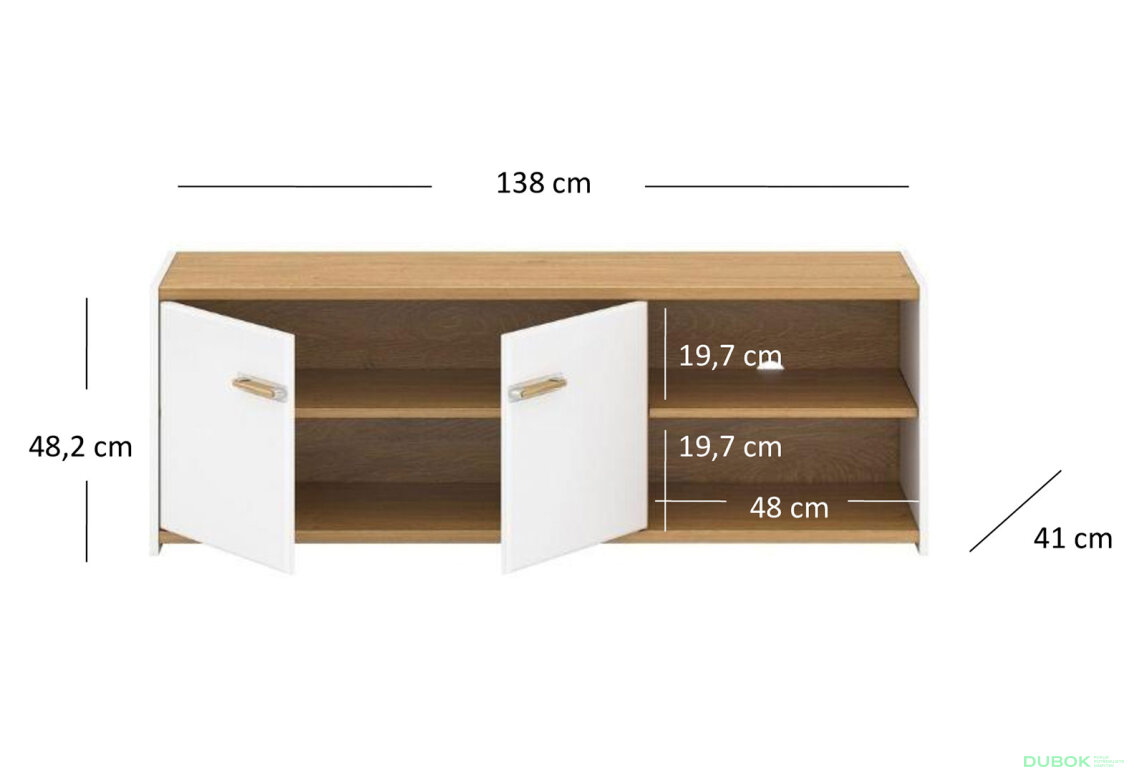 Obrázek 3 - TV stolek 2d/140 bílý mat Adam