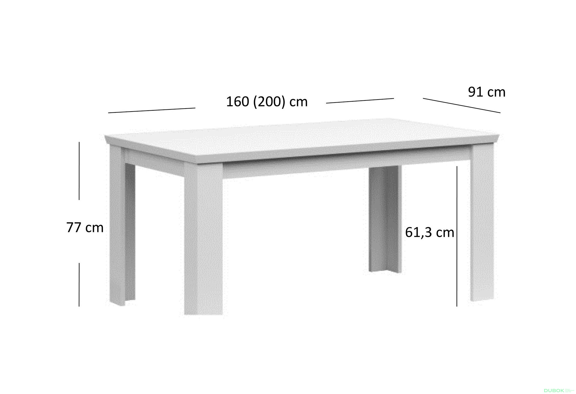 Obrázek 2 - Rozkládací stůl 160/200 bílý Agnes
