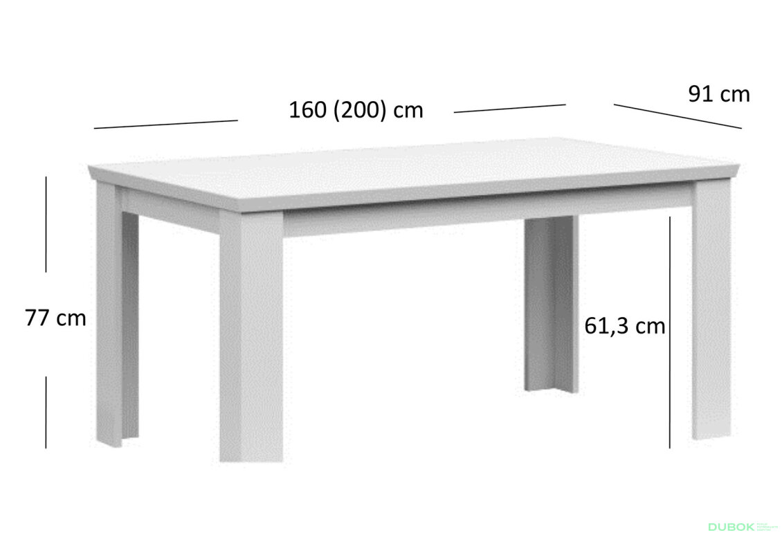 Obrázek 2 - Rozkládací stůl 160/200 bílý Agnes