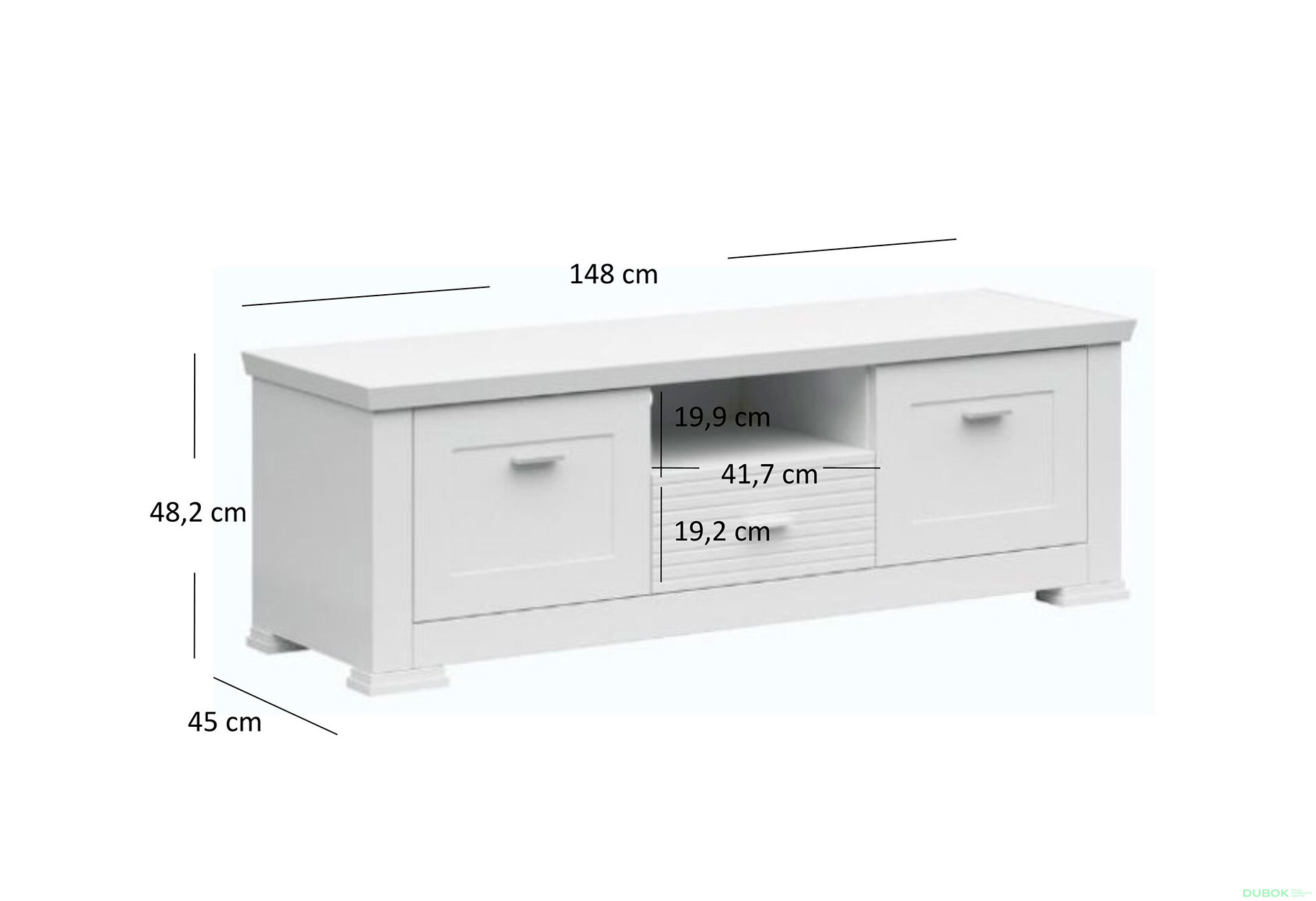 Obrázek 2 - TV stolek 2d1s/150 bílý Agnes