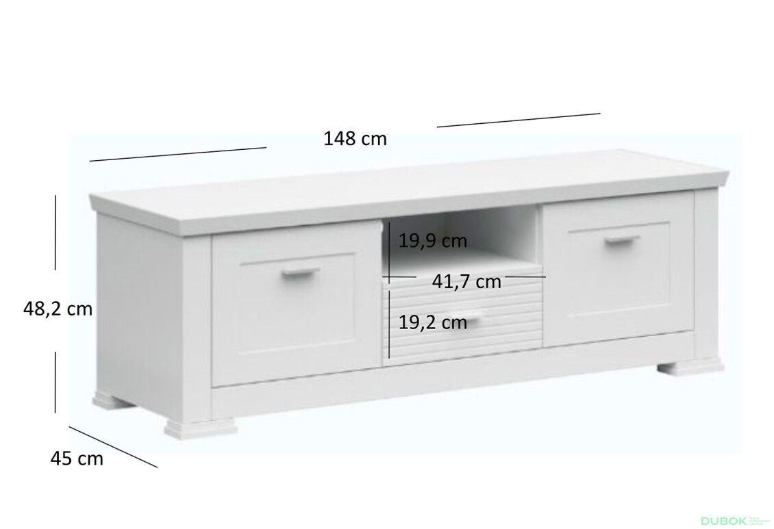 Obrázek 2 - TV stolek 2d1s/150 bílý Agnes