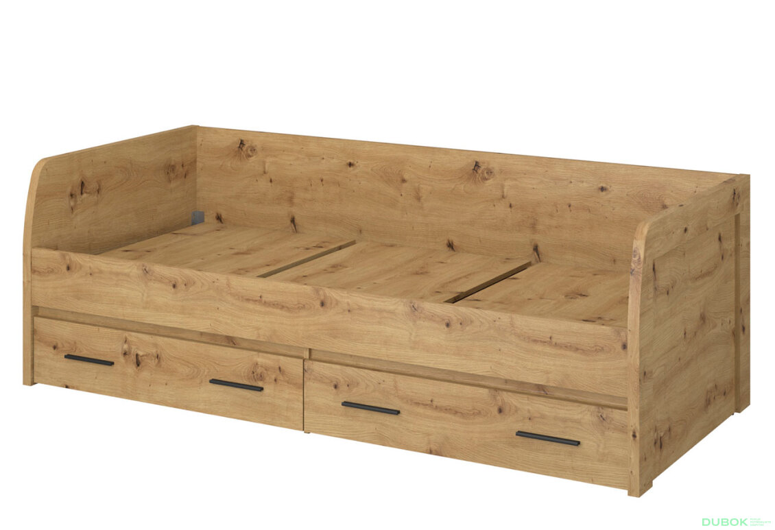 Obrázek 3 - Postel 2s/90x200 s roštem dub artisan Ayson