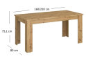 Obrázek 2 - Rozkládací stůl 160/210 dub artisan Ayson