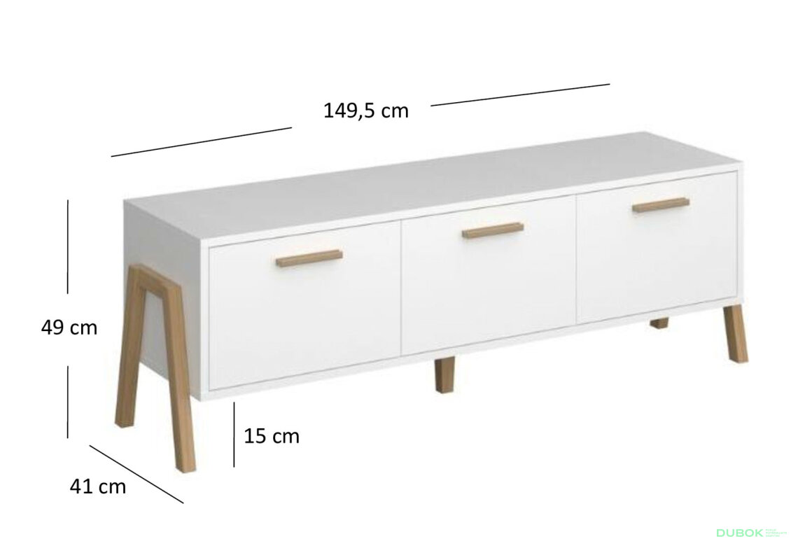 Obrázek 2 - TV stolek 3k/150 bílý Belle