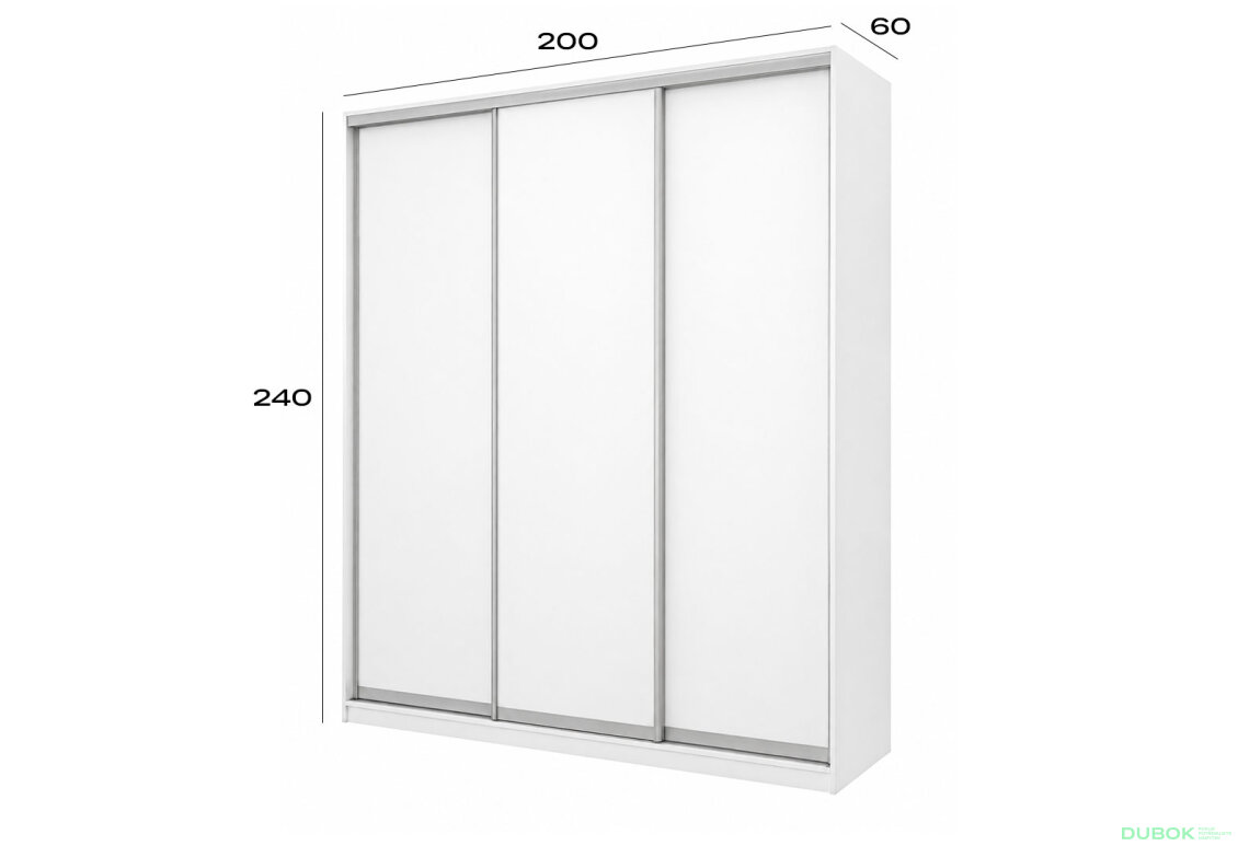 Obrázek 3 - Skříň 3D 2000x2400x600, 3 DTD, bílá AL