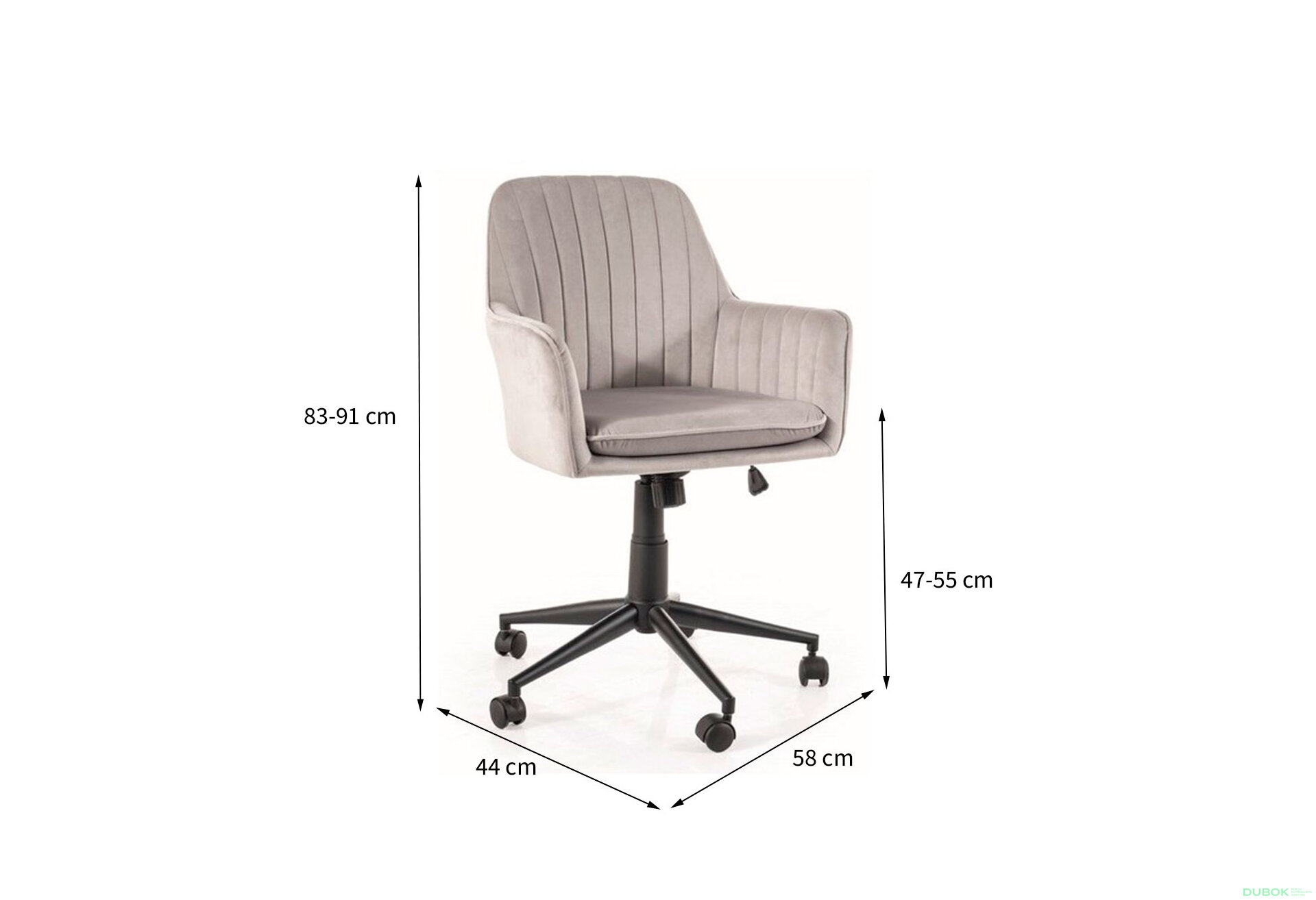 Obrázek 3 - Otočné křeslo Q-886 Velvet světle šedý Bluvel 03