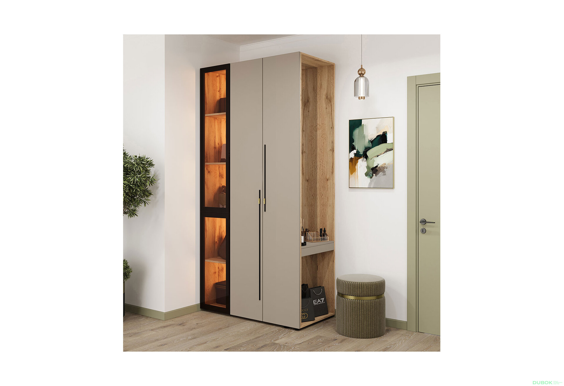 Obrázek 2 - Modul s osvětlením (v-2200*400) dub apalačský Space