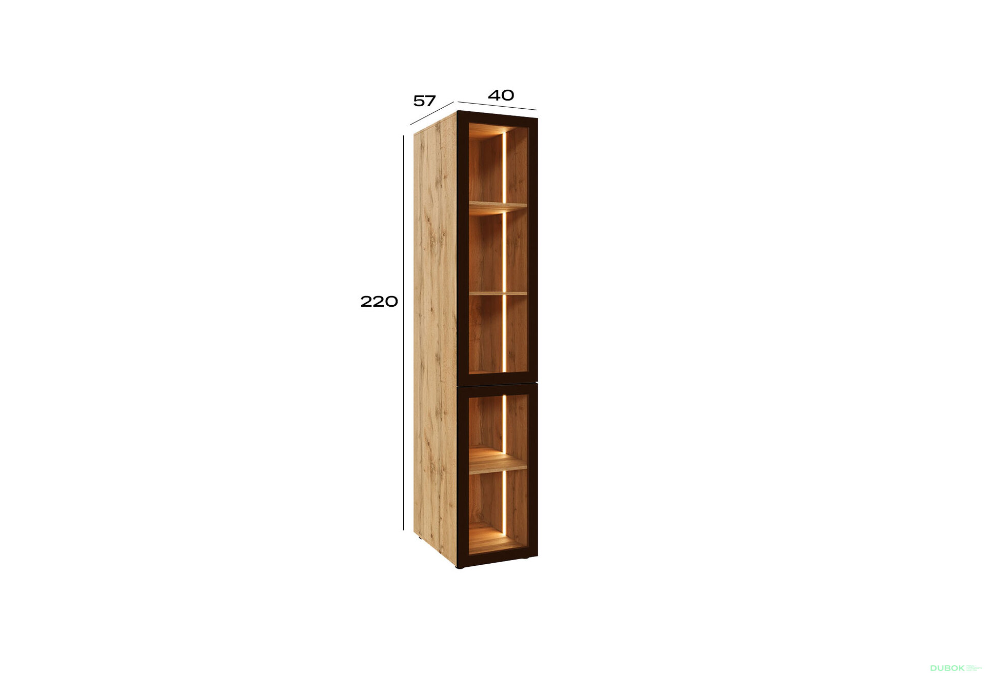 Obrázek 12 - Modul s osvětlením (v-2200*400) dub apalačský Space