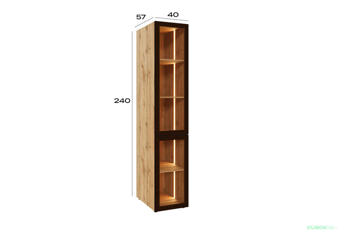 Obrázek 12 - Modul s osvětlením (v-2400*400) dub apalačský Space