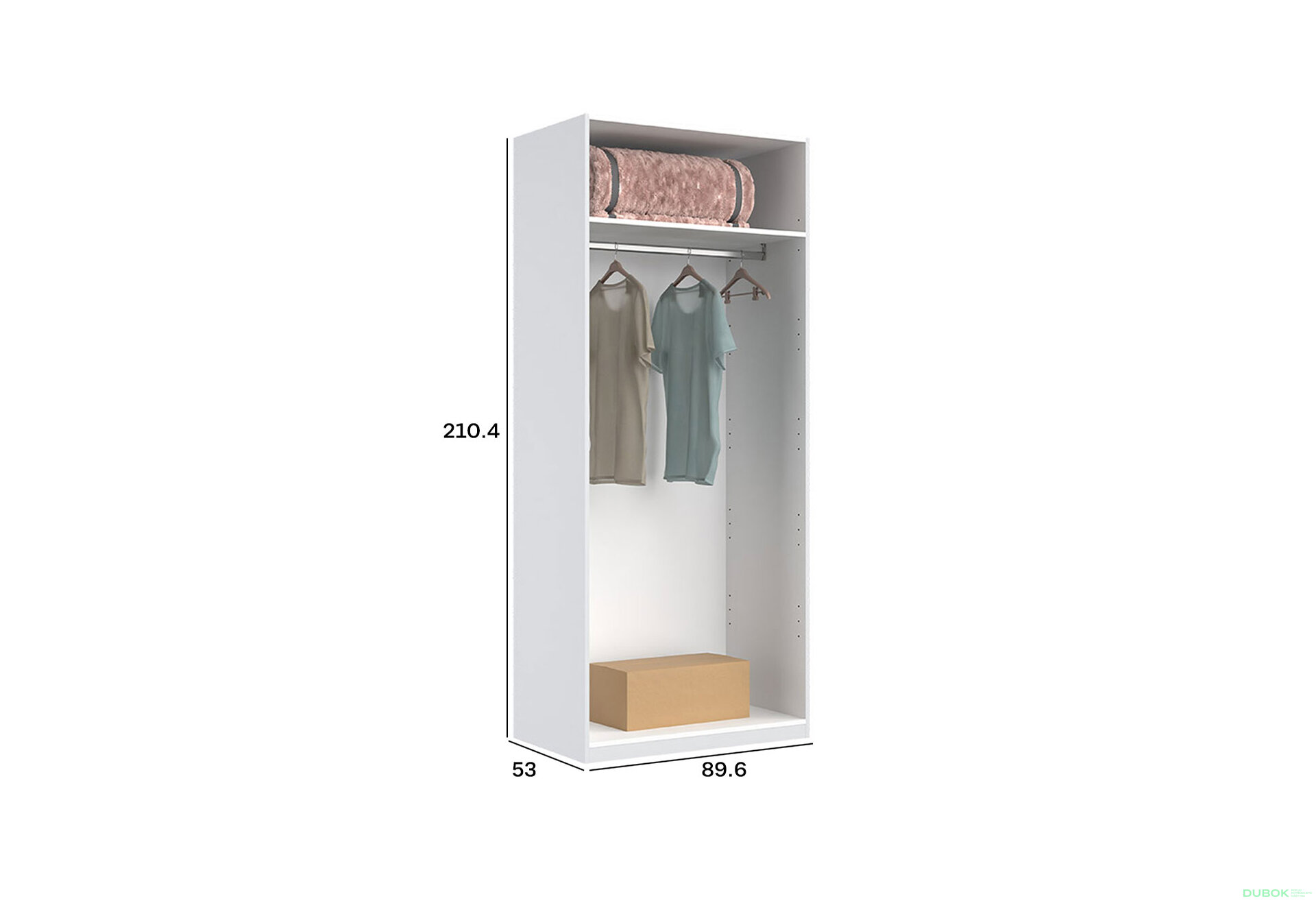 Obrázek 2 - Korpus skříně 2dv Bílý lesk Idea