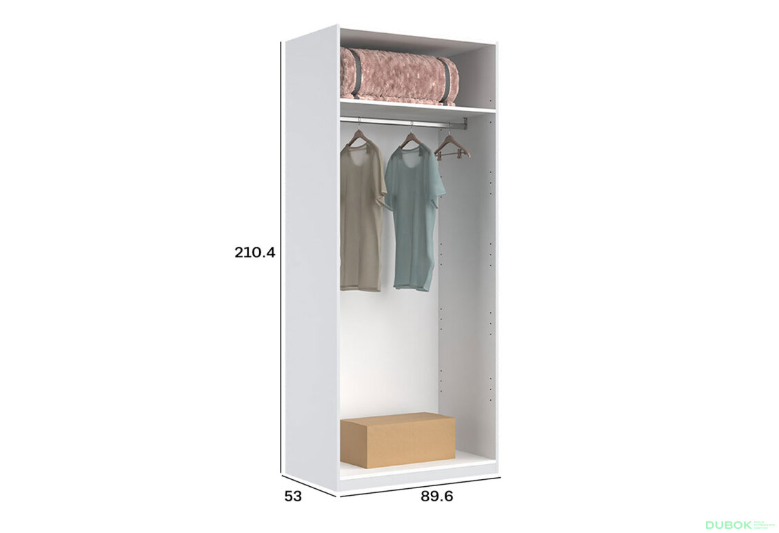 Obrázek 2 - Korpus skříně 2dv Bílý lesk Idea