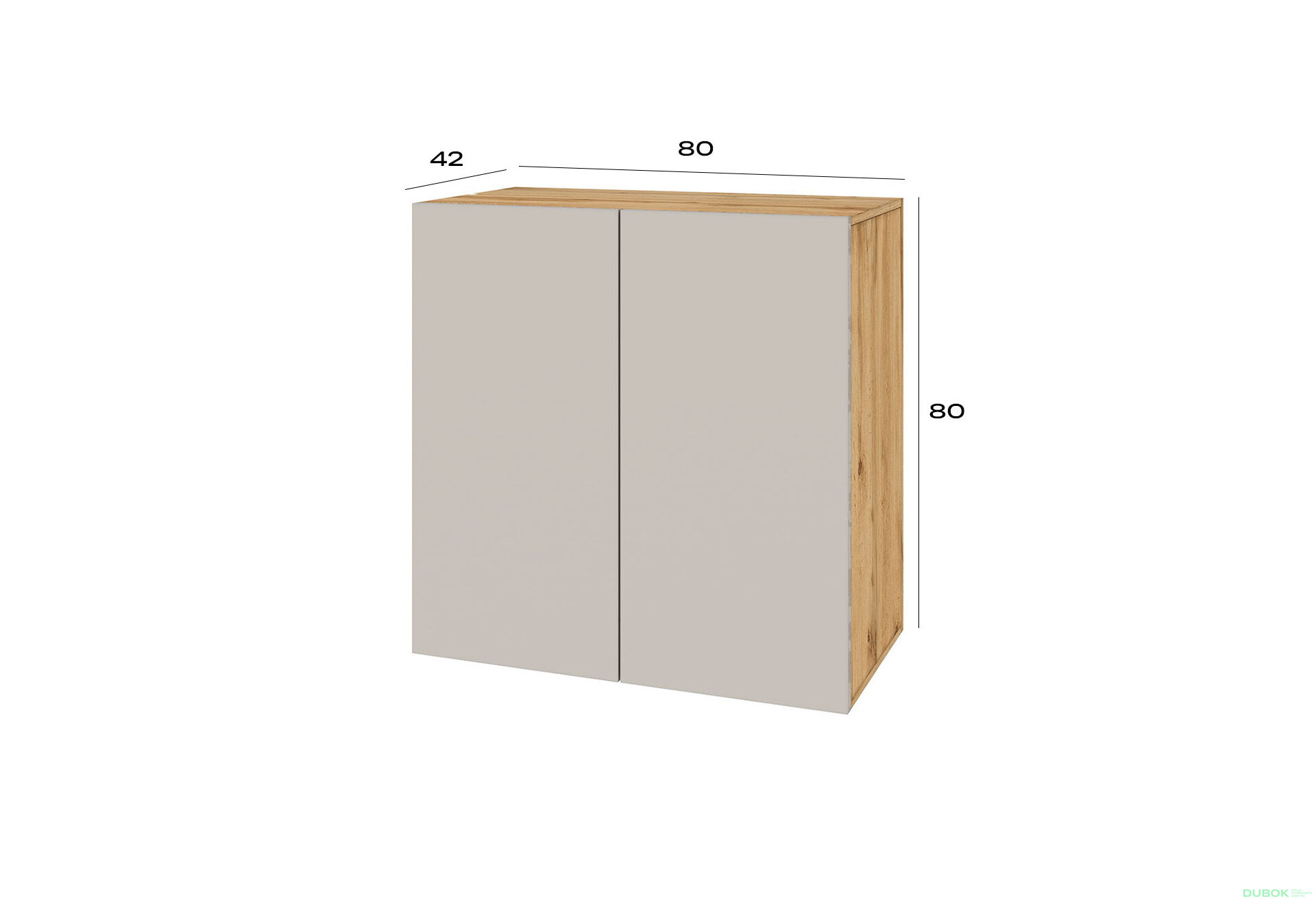 Obrázek 3 - Komoda 2D 80 cm dub apalačský / kašmír Space