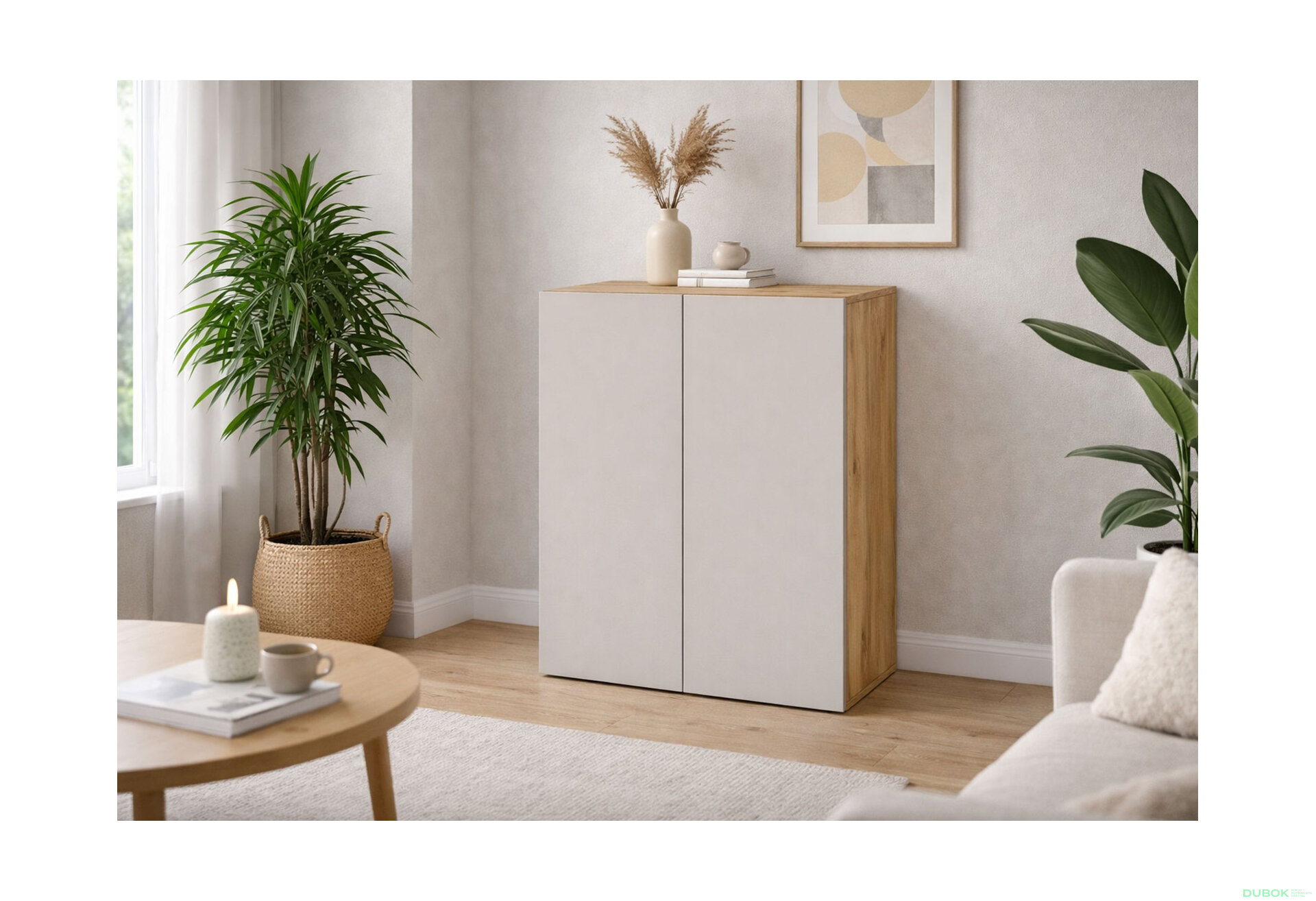 Obrázek 2 - Komoda 2D 80 cm dub apalačský / kašmír Space