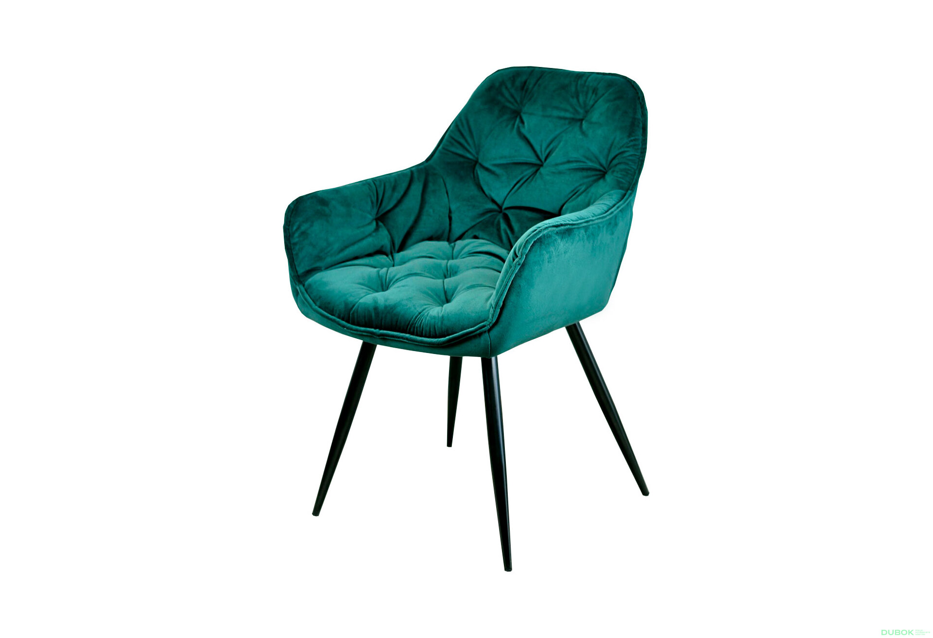 Obrázek 1 - Židle Cherry Velvet zelený Bluvel 78, matná černá kov