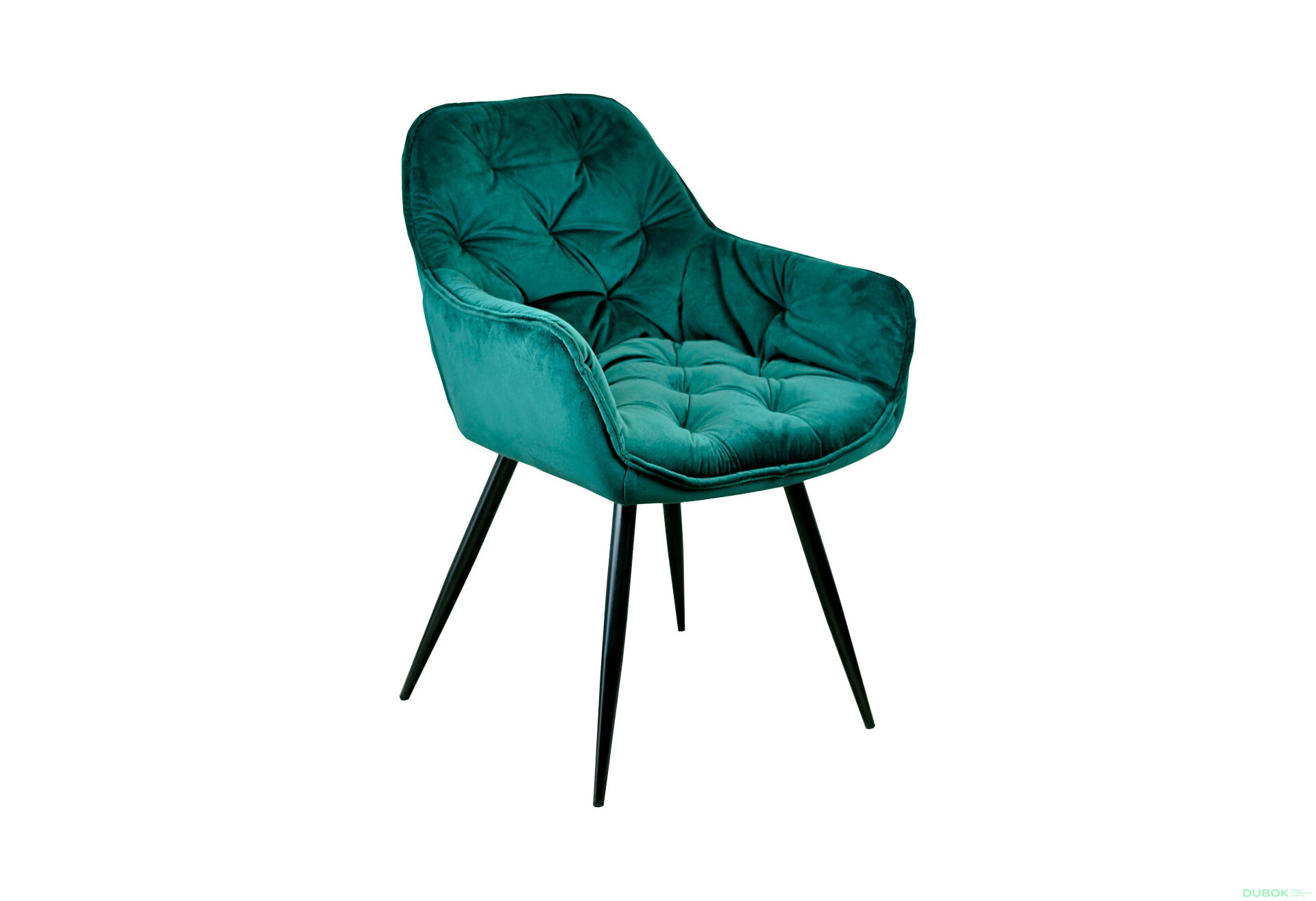 Obrázek 4 - Židle Cherry Velvet zelený Bluvel 78, matná černá kov