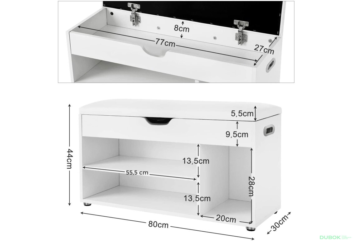 Obrázek 9 - Skříňka na boty se sedákem - LHS30W