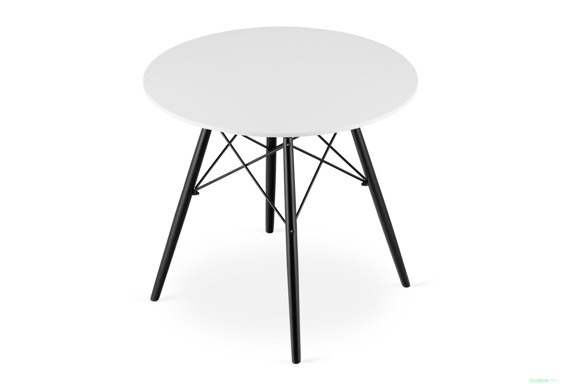 Obrázek 4 - Stůl TODI Kulatý 80cm - bílý / černé nohy