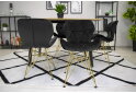 Obrázek 11 - Židle NEST - samet černý / nohy zlaté x 1