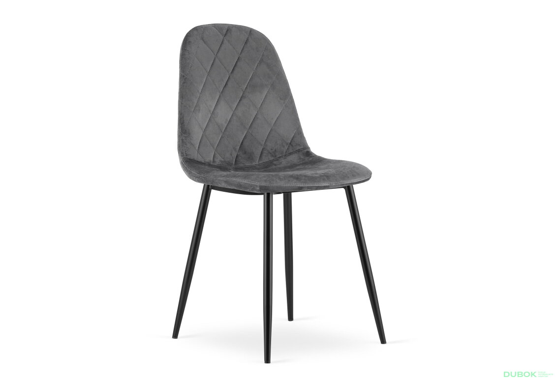Židle ASTI - tmavě šedý samet x 1