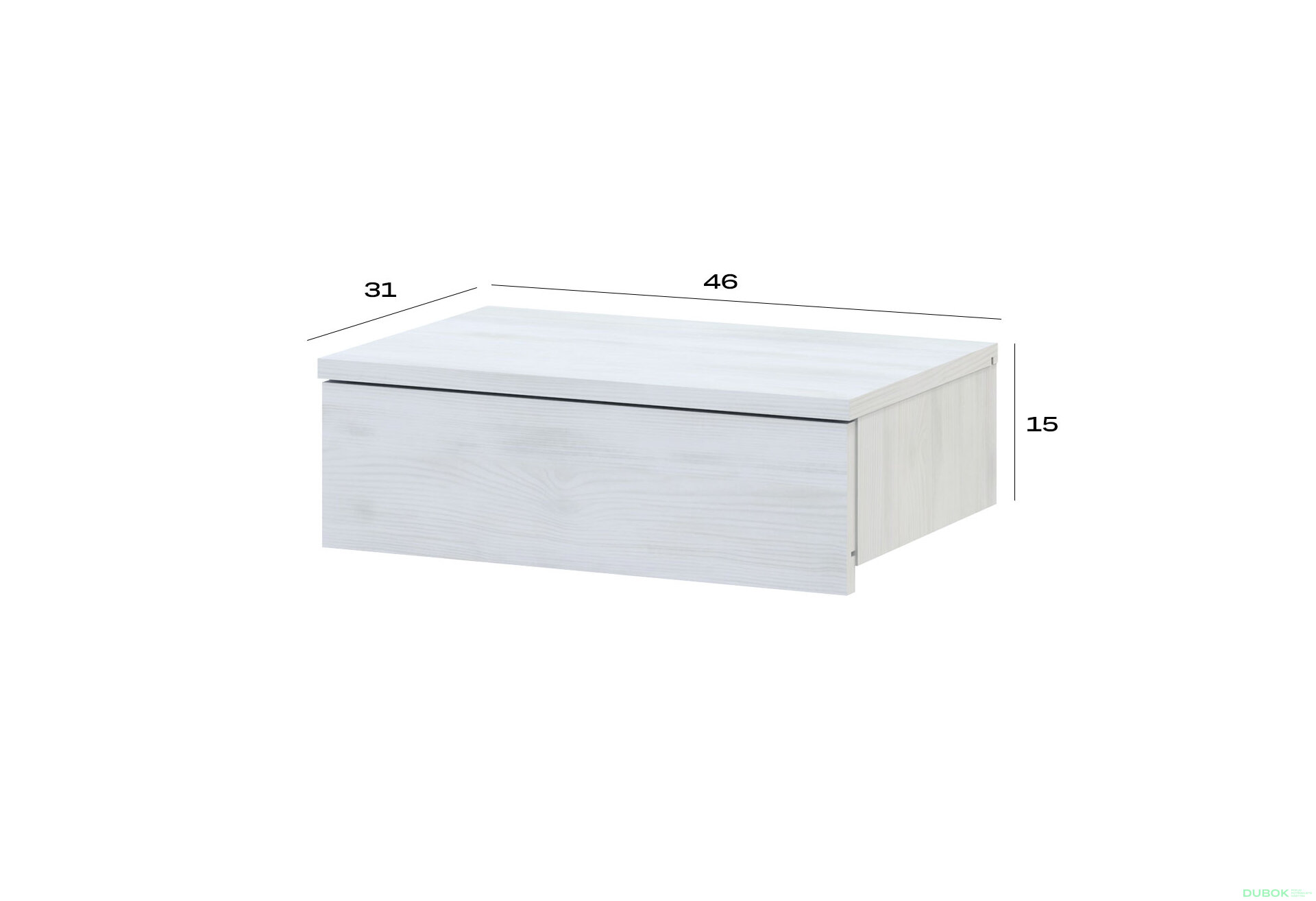 Obrázek 7 - Noční stolek Levía bílý strom 1š 46x31x15